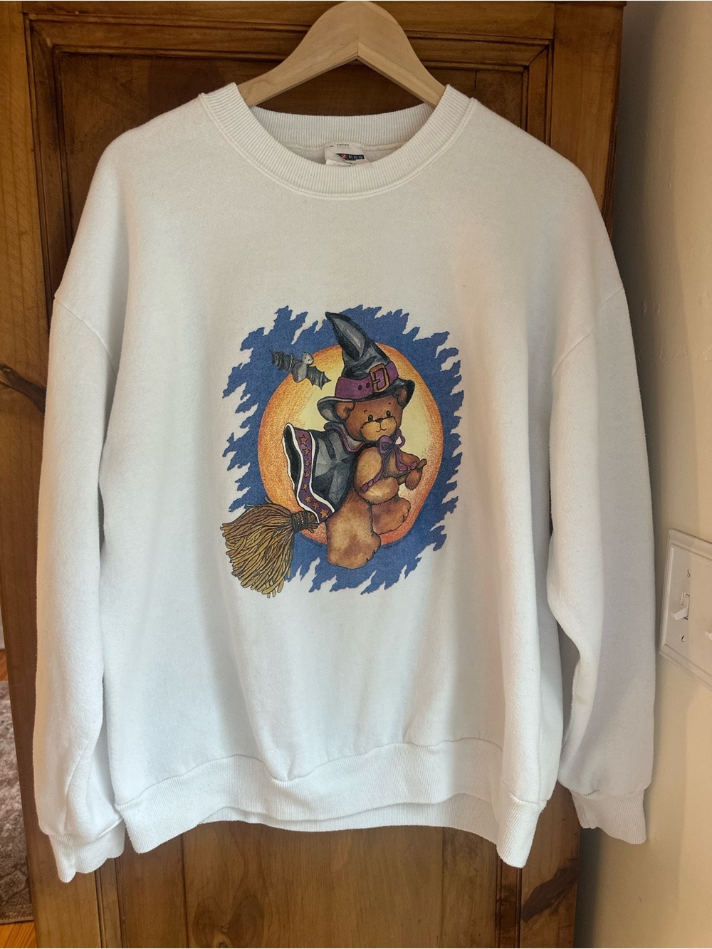Vintage 90s Halloween Teddy Witch Graphic Sweatshirt L/XL